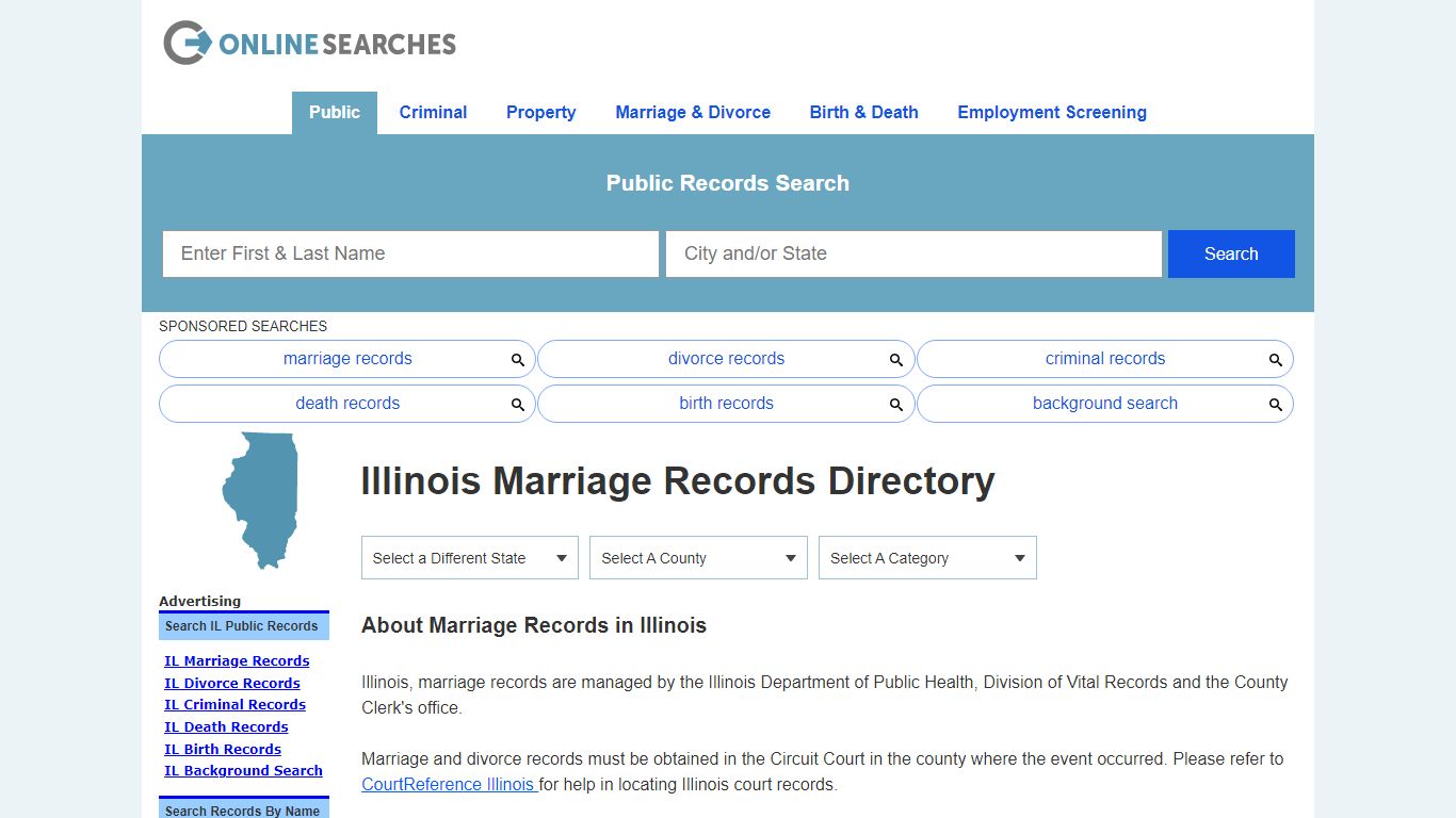 Illinois Marriage Records Search Directory